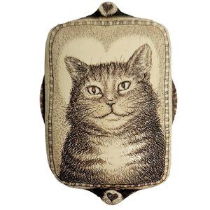 R.H. Badeau Sweet Heart Cat Pin Signed Circa 1995